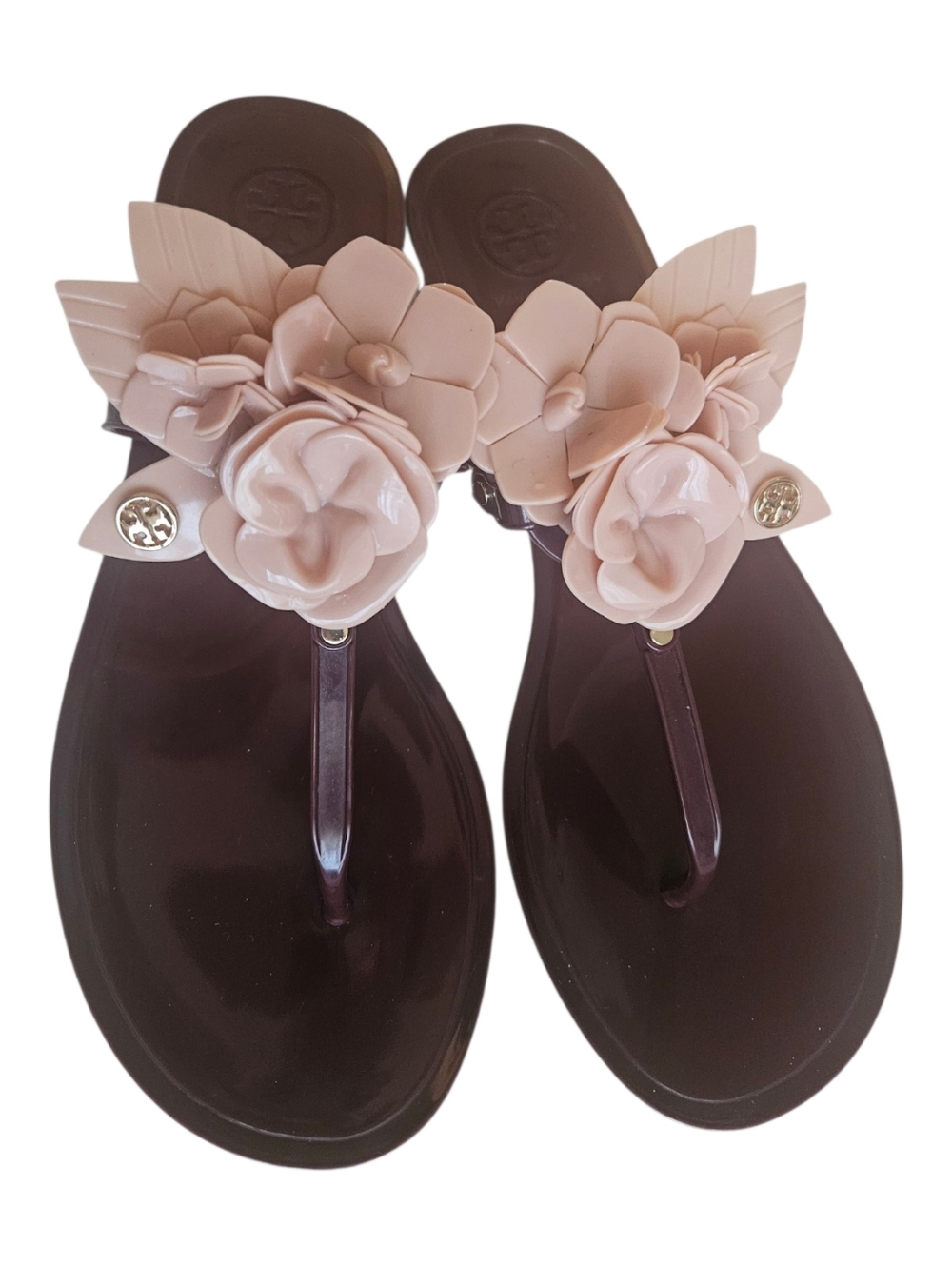 Tory Burch Blossom Flower Jelly Thong Sandals